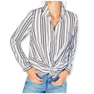 INC International Concepts Black and White Long Sleeve Button Down Shirt Sz.S EU